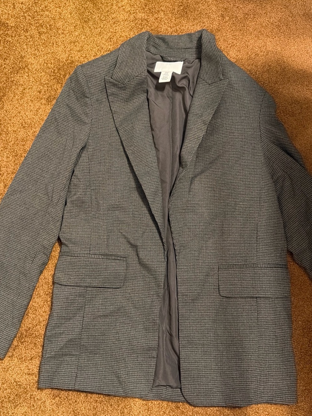 H&M Gray Checked Blazer